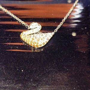 Swarovski Crystal Iconic Swan Pendant Beige